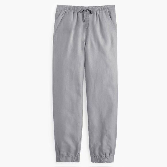 J.Crew Point Sur Seaside Joggers Pants Women's 12 Gray‎ Linen Drawstring Casual - Picture 2 of 8